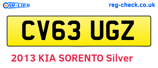 CV63UGZ are the vehicle registration plates.