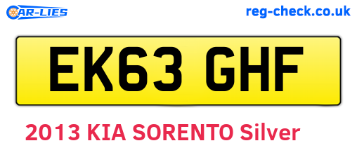 EK63GHF are the vehicle registration plates.