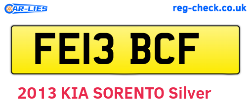 FE13BCF are the vehicle registration plates.