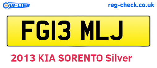 FG13MLJ are the vehicle registration plates.