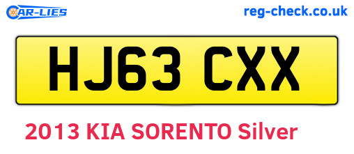 HJ63CXX are the vehicle registration plates.