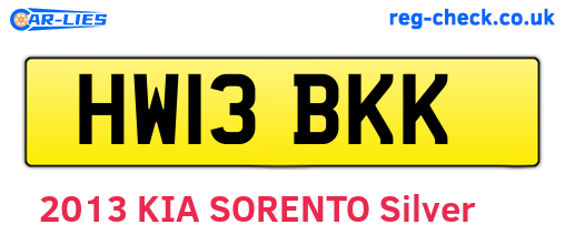 HW13BKK are the vehicle registration plates.