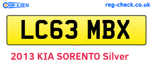 LC63MBX are the vehicle registration plates.