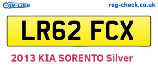 LR62FCX are the vehicle registration plates.