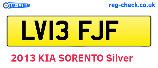 LV13FJF are the vehicle registration plates.