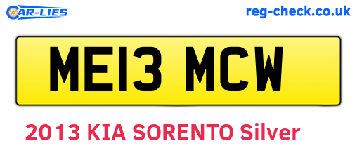 ME13MCW are the vehicle registration plates.