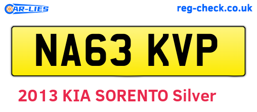 NA63KVP are the vehicle registration plates.