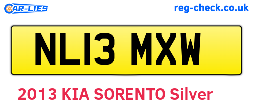 NL13MXW are the vehicle registration plates.
