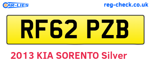 RF62PZB are the vehicle registration plates.