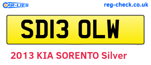 SD13OLW are the vehicle registration plates.