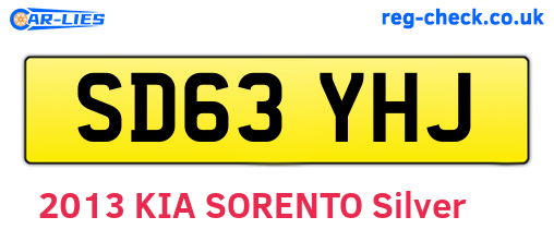 SD63YHJ are the vehicle registration plates.