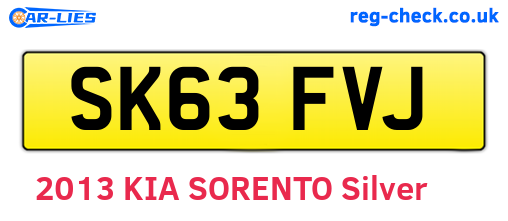 SK63FVJ are the vehicle registration plates.