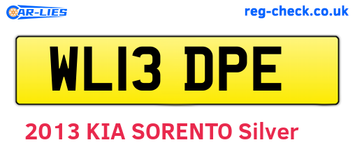 WL13DPE are the vehicle registration plates.