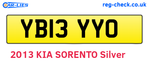 YB13YYO are the vehicle registration plates.