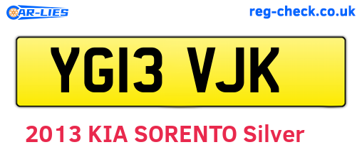 YG13VJK are the vehicle registration plates.