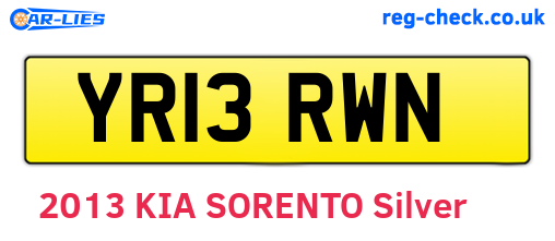 YR13RWN are the vehicle registration plates.