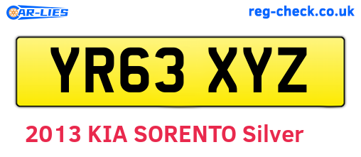 YR63XYZ are the vehicle registration plates.