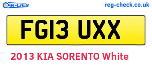 FG13UXX are the vehicle registration plates.