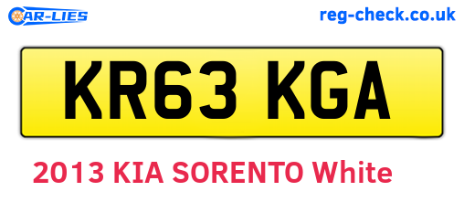 KR63KGA are the vehicle registration plates.