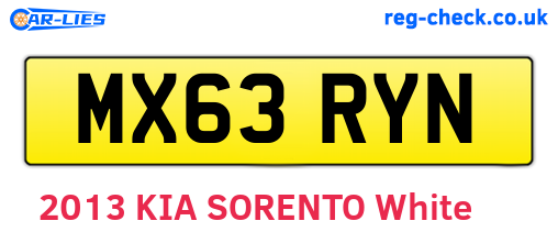 MX63RYN are the vehicle registration plates.