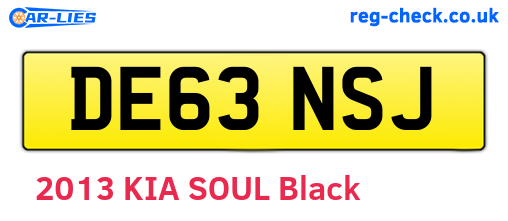 DE63NSJ are the vehicle registration plates.