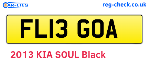 FL13GOA are the vehicle registration plates.
