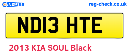 ND13HTE are the vehicle registration plates.