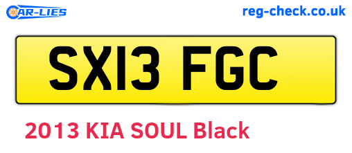 SX13FGC are the vehicle registration plates.
