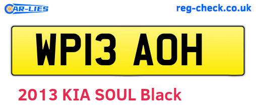 WP13AOH are the vehicle registration plates.