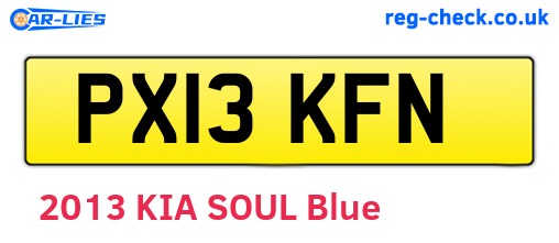 PX13KFN are the vehicle registration plates.