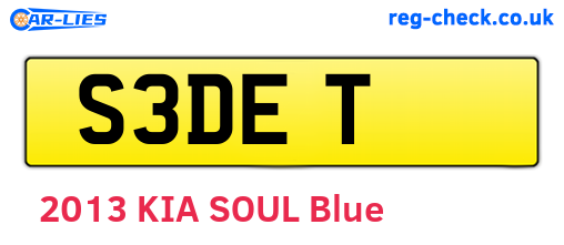 S3DET are the vehicle registration plates.