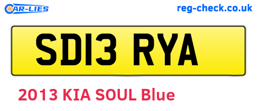 SD13RYA are the vehicle registration plates.