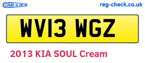 WV13WGZ are the vehicle registration plates.