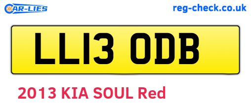 LL13ODB are the vehicle registration plates.