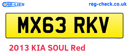 MX63RKV are the vehicle registration plates.