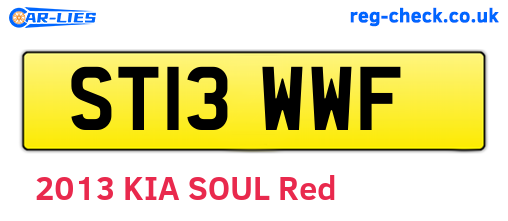 ST13WWF are the vehicle registration plates.