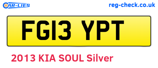 FG13YPT are the vehicle registration plates.