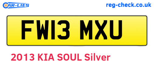 FW13MXU are the vehicle registration plates.
