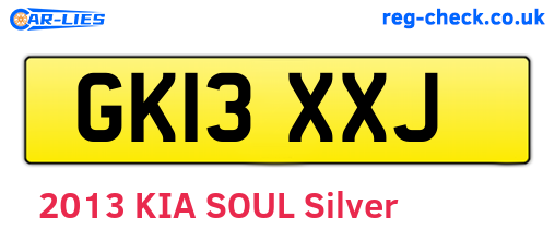 GK13XXJ are the vehicle registration plates.