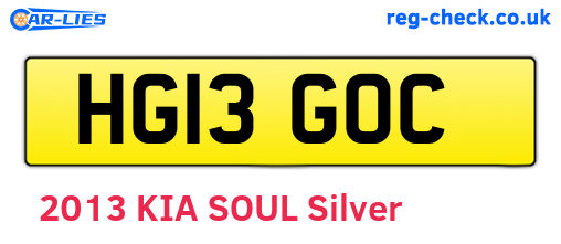 HG13GOC are the vehicle registration plates.