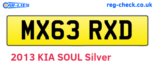 MX63RXD are the vehicle registration plates.