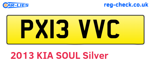 PX13VVC are the vehicle registration plates.