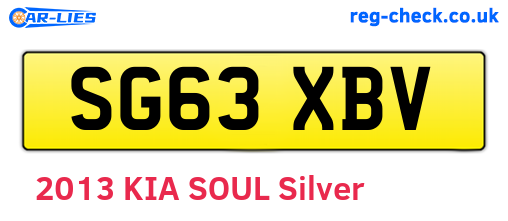 SG63XBV are the vehicle registration plates.