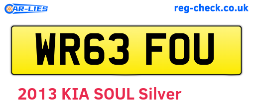 WR63FOU are the vehicle registration plates.