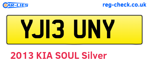 YJ13UNY are the vehicle registration plates.