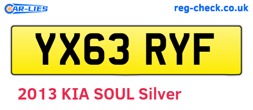 YX63RYF are the vehicle registration plates.
