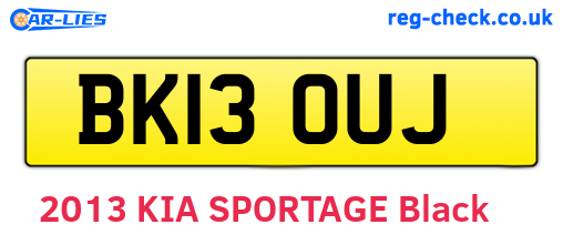 BK13OUJ are the vehicle registration plates.