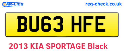 BU63HFE are the vehicle registration plates.