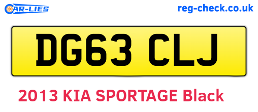 DG63CLJ are the vehicle registration plates.