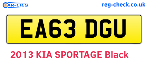 EA63DGU are the vehicle registration plates.